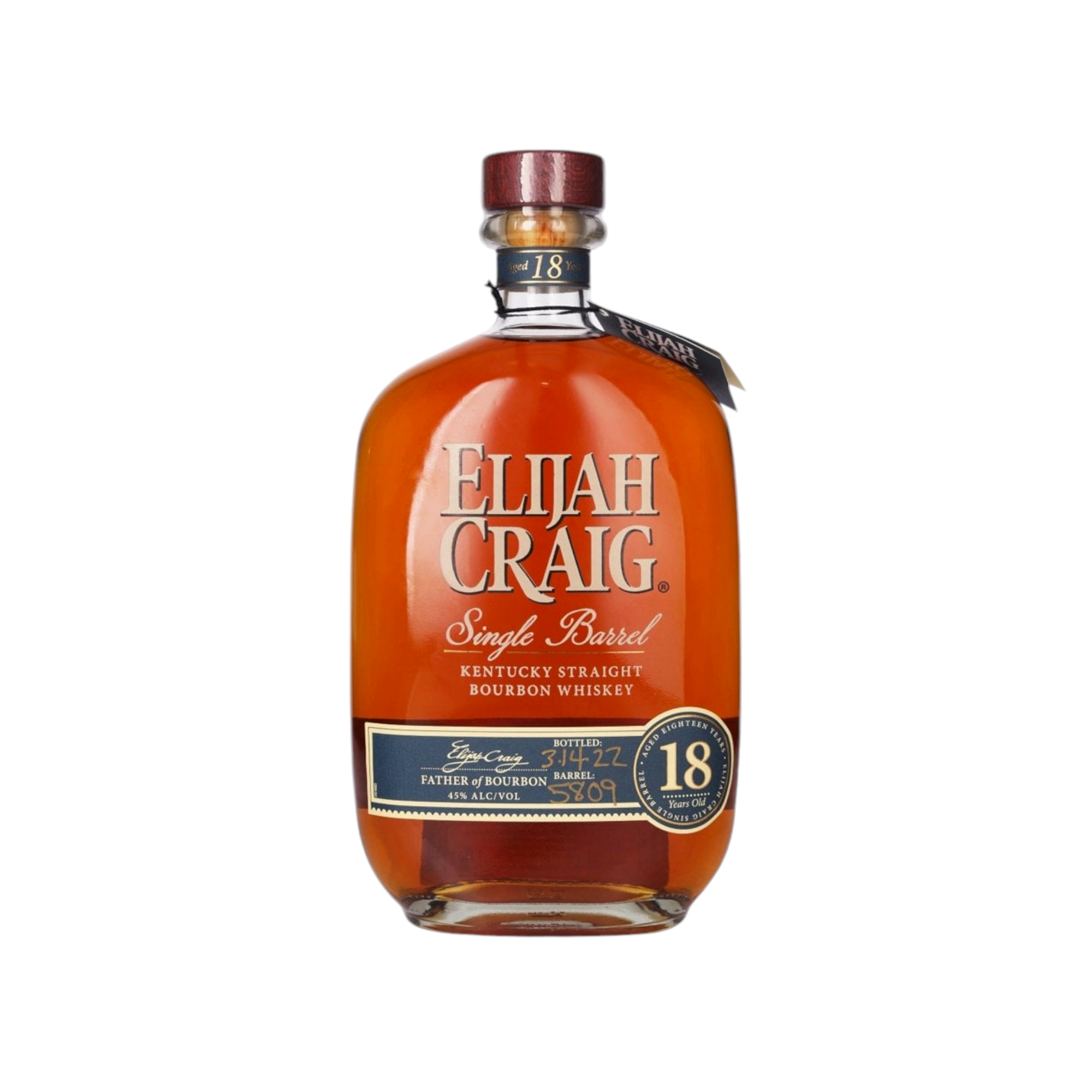 Elijah Craig 18 Single Barrel Kentucky Straight Bourbon Whiskey 45% 750ml